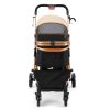 Pet Stroller with 4 Wheels, Foldable Dog Cat Stroller with Detachable Carrier, Storage Basket, Seat Cushion, Cup Holder, Breathable and Visible Mesh