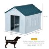 Plastic Dog House for Medium and Small Dogs, Water Resistant Puppy Shelter Indoor Outdoor with Door, Easy to Assemble, Blue
